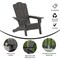 Merrick Lane Nassau Adirondack Chair with Cup Holder, Weather Resistant HDPE Adirondack Chair